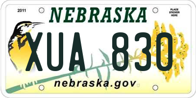 NE license plate XUA830