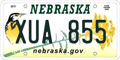 NE license plate XUA855