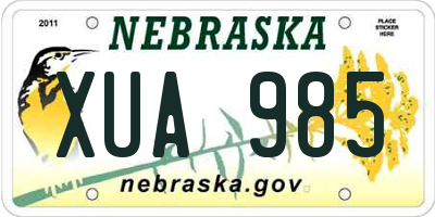 NE license plate XUA985