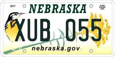 NE license plate XUB055