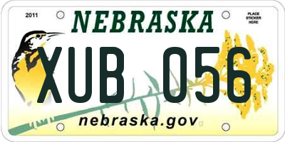 NE license plate XUB056