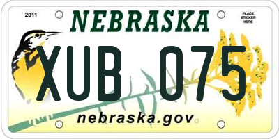 NE license plate XUB075