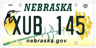 NE license plate XUB145
