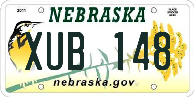 NE license plate XUB148