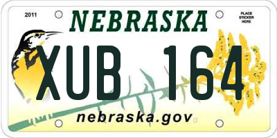 NE license plate XUB164