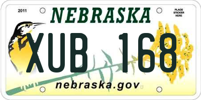 NE license plate XUB168