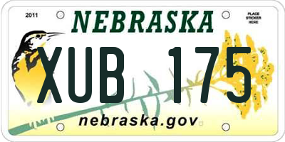 NE license plate XUB175
