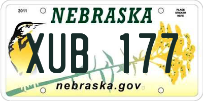 NE license plate XUB177