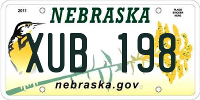 NE license plate XUB198
