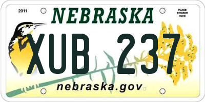 NE license plate XUB237