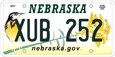NE license plate XUB252
