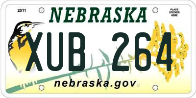 NE license plate XUB264