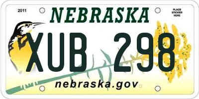 NE license plate XUB298