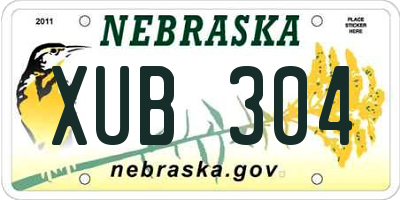NE license plate XUB304