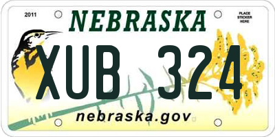 NE license plate XUB324