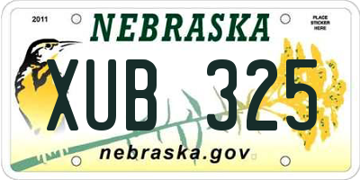 NE license plate XUB325
