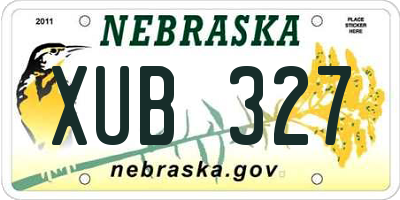 NE license plate XUB327