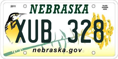 NE license plate XUB328