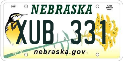 NE license plate XUB331