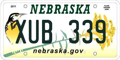 NE license plate XUB339