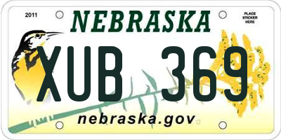 NE license plate XUB369