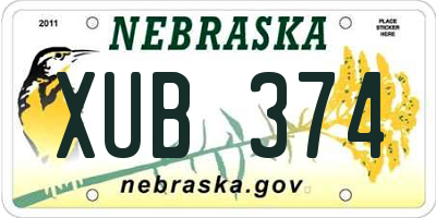 NE license plate XUB374