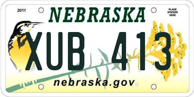 NE license plate XUB413