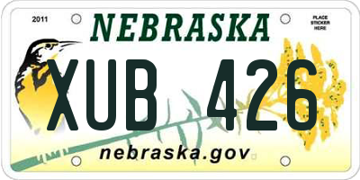 NE license plate XUB426