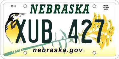 NE license plate XUB427