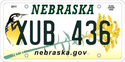 NE license plate XUB436