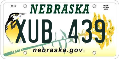 NE license plate XUB439