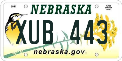NE license plate XUB443