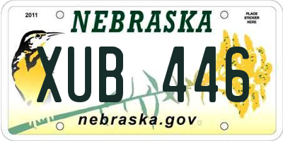 NE license plate XUB446