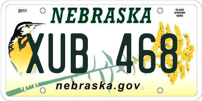 NE license plate XUB468