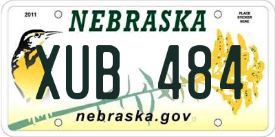 NE license plate XUB484