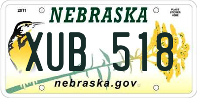 NE license plate XUB518