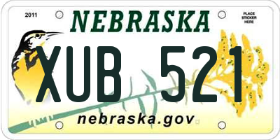 NE license plate XUB521