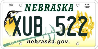 NE license plate XUB522