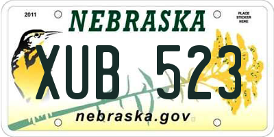 NE license plate XUB523