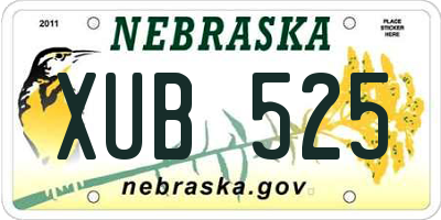 NE license plate XUB525