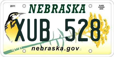 NE license plate XUB528