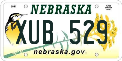 NE license plate XUB529