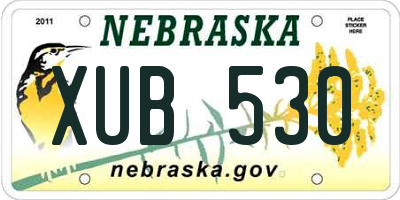 NE license plate XUB530
