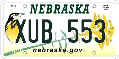 NE license plate XUB553