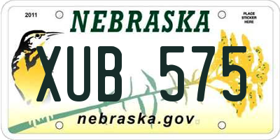 NE license plate XUB575