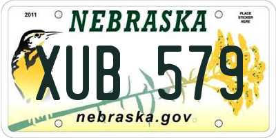 NE license plate XUB579