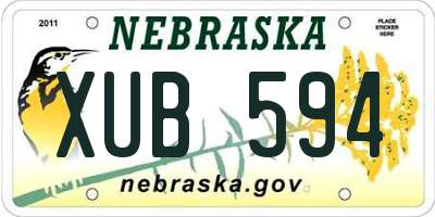NE license plate XUB594