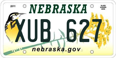 NE license plate XUB627