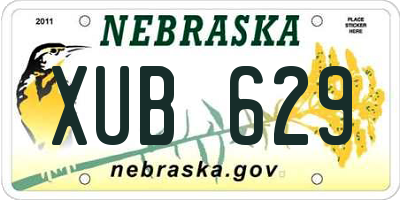 NE license plate XUB629