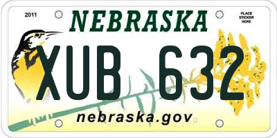 NE license plate XUB632